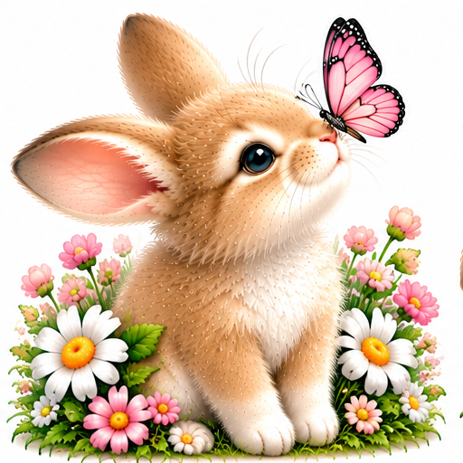 A Little Butterfly Love — soft fluffy bunny design