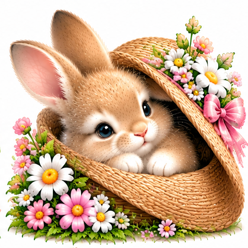 Peekaboo Bunny — soft fluffy bunny design