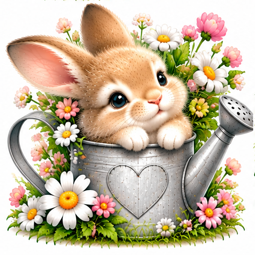 Garden Wishes — soft fluffy bunny design