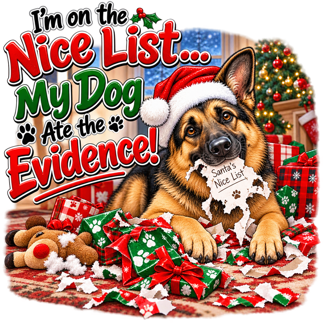 I’m on the Nice List… My Dog Ate the Evidence!