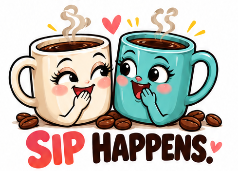 Sip Happens. coffee apparel design