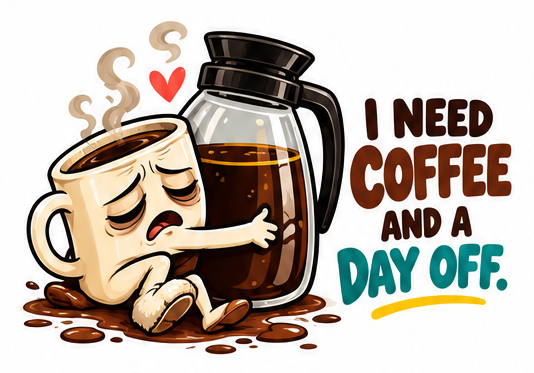 I Need Coffee and a Day Off. coffee apparel design