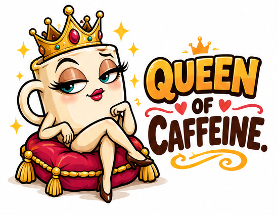 Queen of Caffeine. coffee apparel design