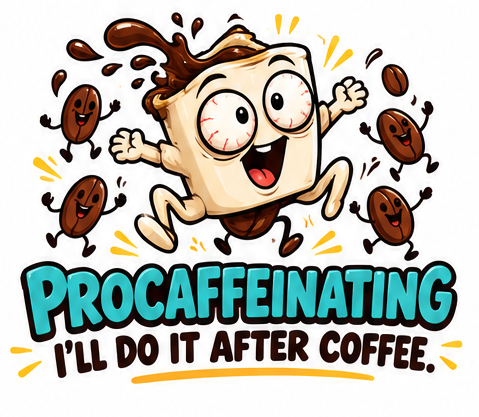 Procaffeinating: I’ll Do It After Coffee. coffee apparel design