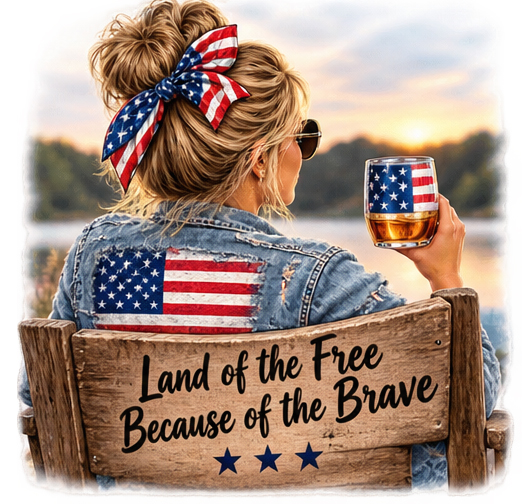 A relaxed patriotic scene honoring the brave.