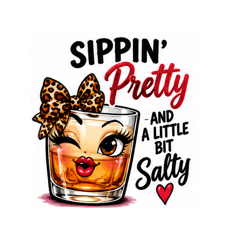 Sippin’ Pretty bourbon apparel design
