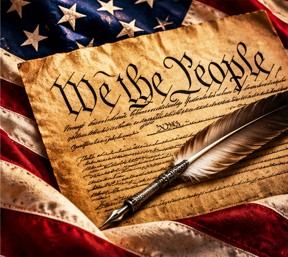 The Constitution, an American flag and a timeless tribute to our nation.